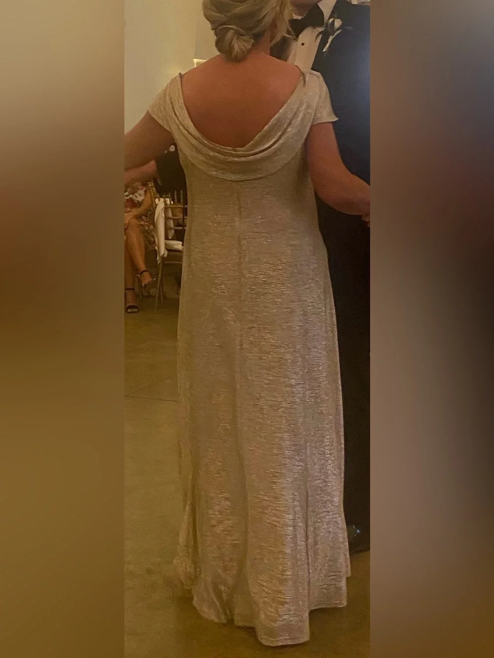 Adrianna Papell Taupe Metallic Dress - Picture 5 of 16